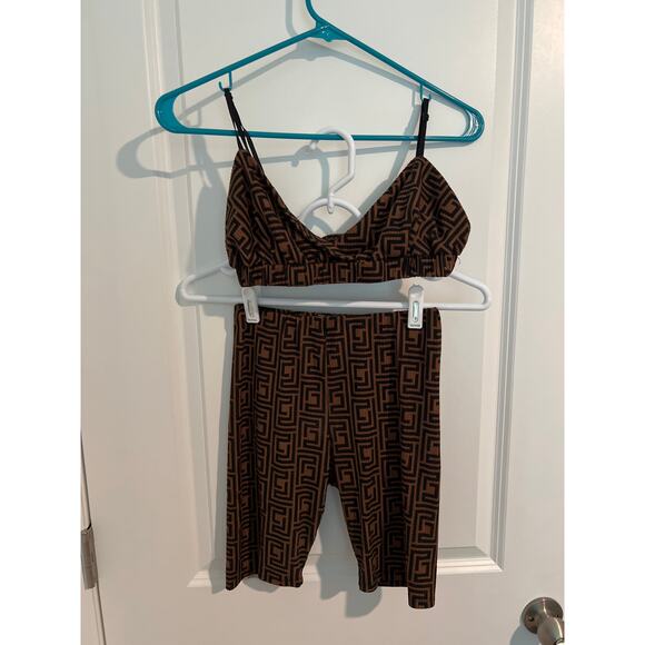 Windsor “Greek Mystique” Bralette & Shorts Set – Top M / Bottom S – Tan - Picture 1 of 8